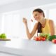 woman eating healthy food