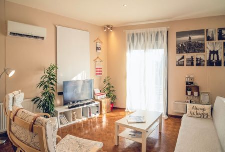 airbnb living room boho setup