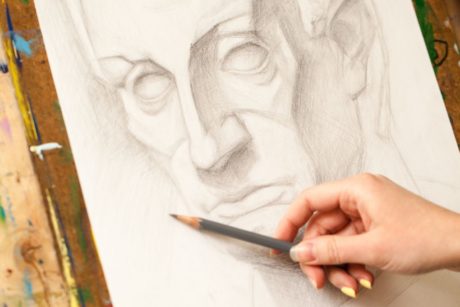 pencil sketch of a man's face