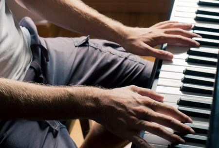 man playing the piano