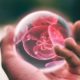 red orb inside crystal ball