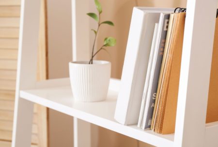 white bookshelf