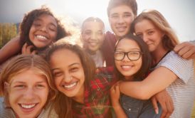 group of happy teenagers