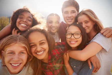 group of happy teenagers