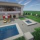 minecraft house with pool