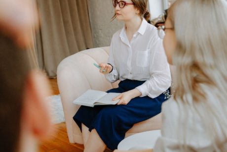 relationship counselor in white shirt