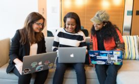 women with various adult learning styles learning online