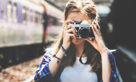 woman holding camera