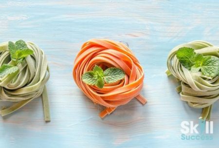 pasta strands shaped like roses