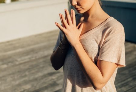 woman meditating