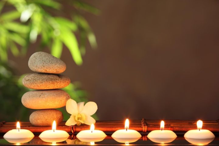 zen stones and candles