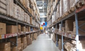 aisle in a warehouse filled with products, showcasing stock footage from an Alibaba supplier