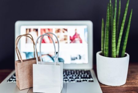 silver laptop shopping bags