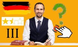 german flag and language instructor orange background