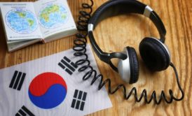 korean flag and headphones