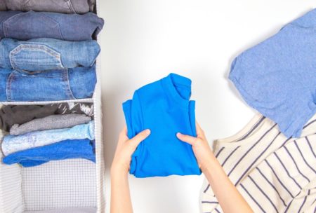 woman organizing clothes