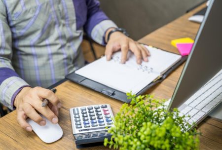 accountant working on desk