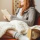 woman reading book