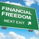 financial freedom exit sign