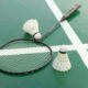 badminton court with a shuttlecock and racket, perfect for badminton for beginners