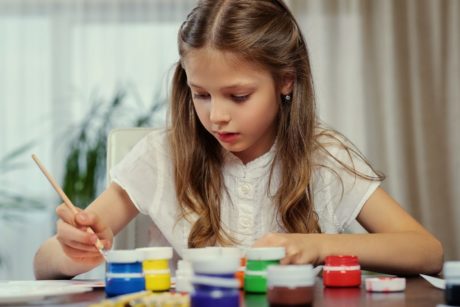 Learn to paint with acrylic or tempera paints, a six step-by-step art lessons designed especially for kids ages eight plus.