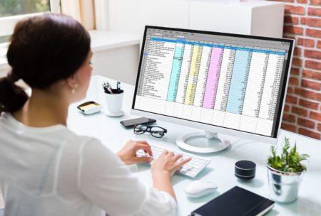 woman working with excel