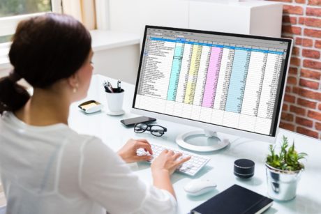 woman working with excel
