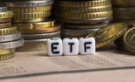 etf and stacks of coins