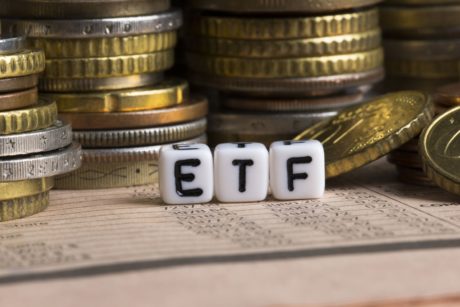 etf and stacks of coins