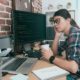 female python programmer holding cup