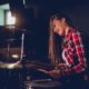 woman playing the drums