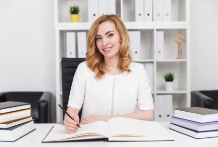 woman writing novel