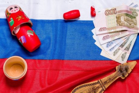 russian flag russian doll rubles