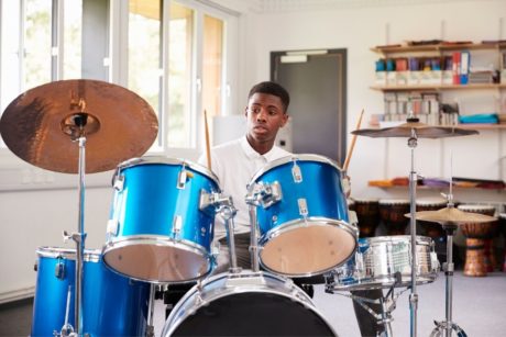 man playing drums