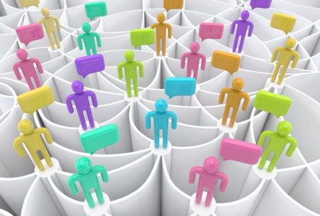 human and message bubble icons