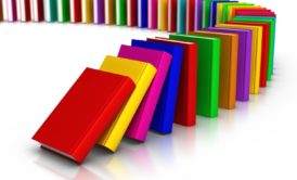 a vibrant spiral of multicolored books, symbolizing a super clever advanced learning method for knowledge acquisition