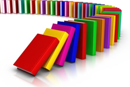 a vibrant spiral of multicolored books, symbolizing a super clever advanced learning method for knowledge acquisition