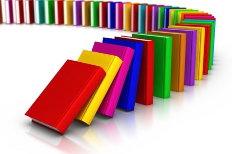 a vibrant spiral of multicolored books, symbolizing a super clever advanced learning method for knowledge acquisition