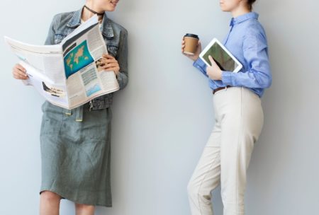 two women having a conversation practicing their communication skills