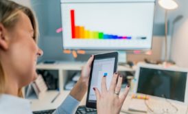 female entrepreneur using tablet device