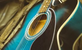 blue acoustic guitar