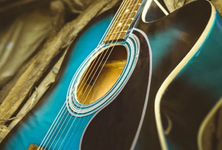 blue acoustic guitar