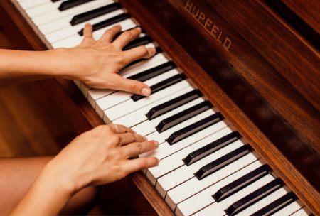 person playing the piano