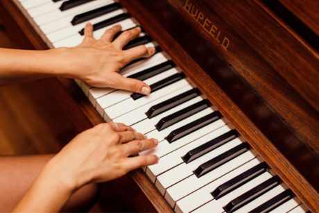 person playing the piano