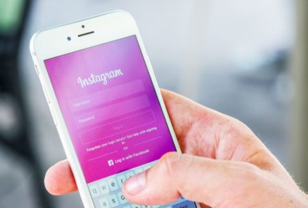 instagram on smartphone