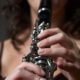 woman playing the clarinet