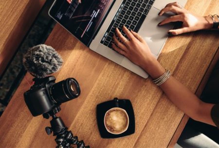 laptop camera cup of coffee