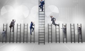 people climbing ladders