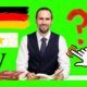 german flag and language instructor green background