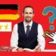 german flag and language instructor red background